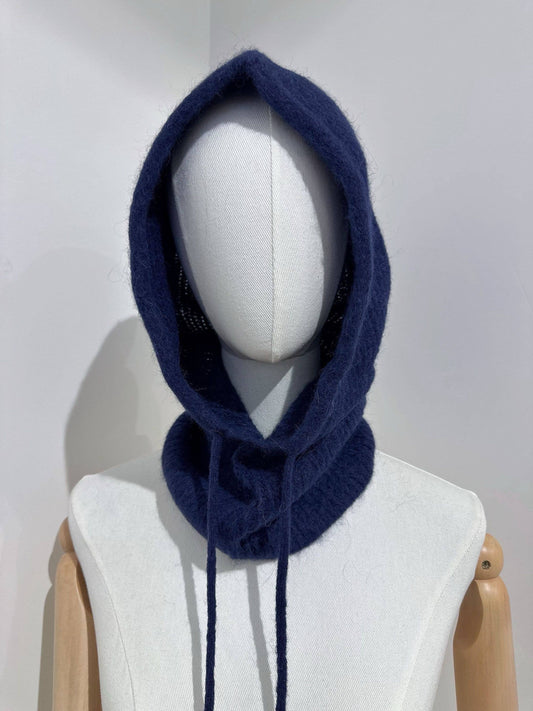 Balaklava mit Baby-Alpaka mit Kordeln: Marine