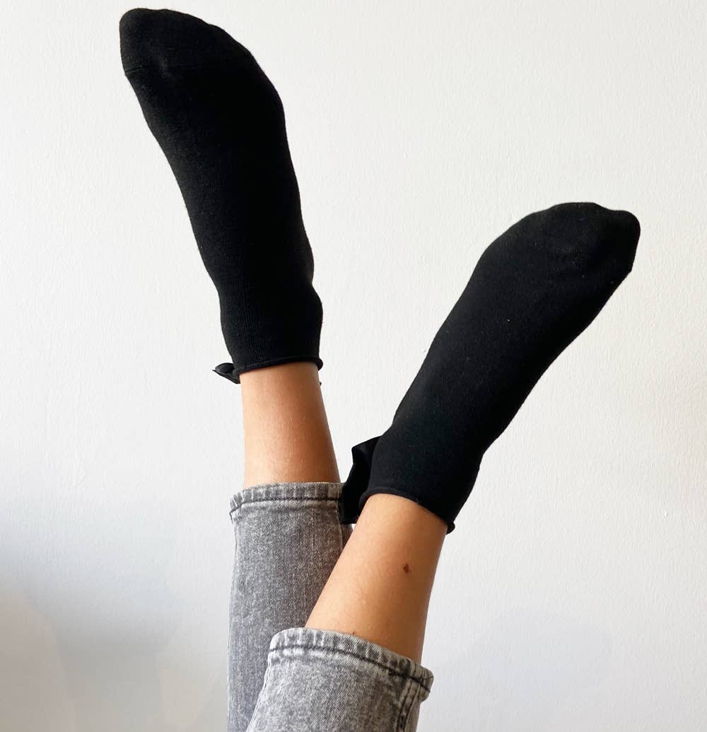Elisa Schwarze Socken mit Schleife