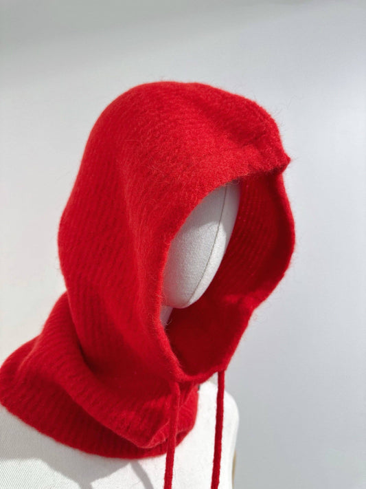 Balaklava mit Baby-Alpaka mit Kordeln: Rouge