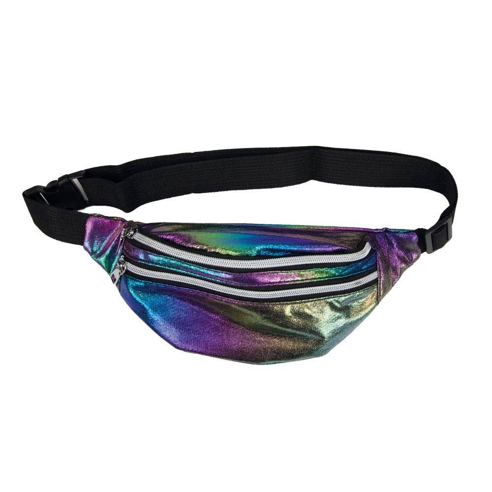 Irisierte Blaue Bauchtasche