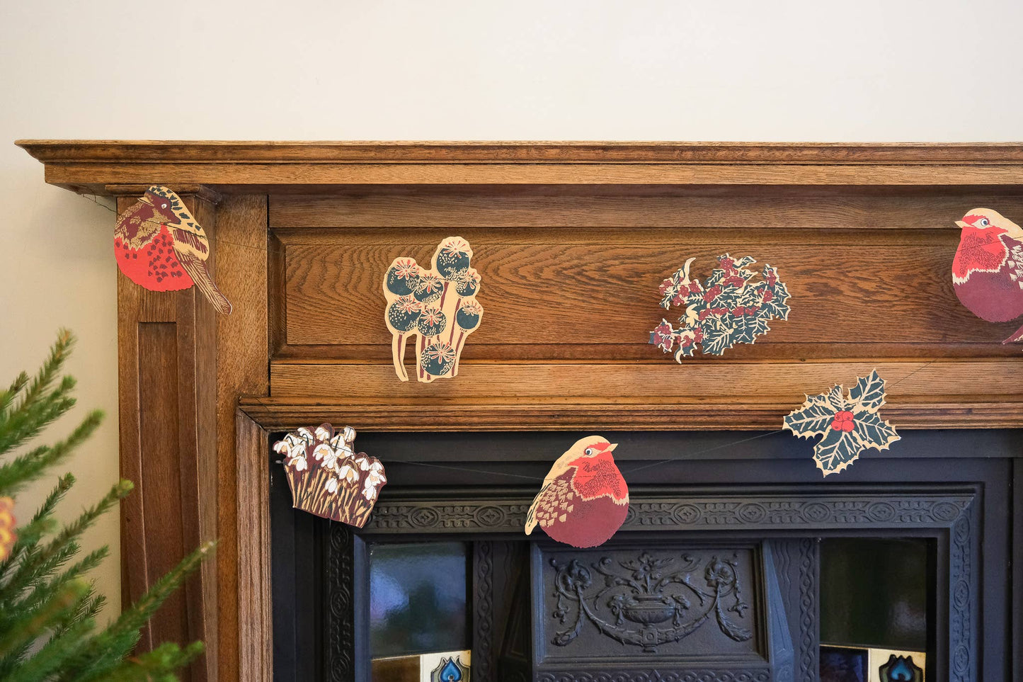 Genähte Girlande mit Hecke