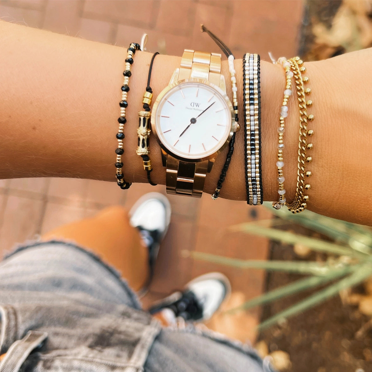 Stahlperlenarmband „Small“ - vergoldet