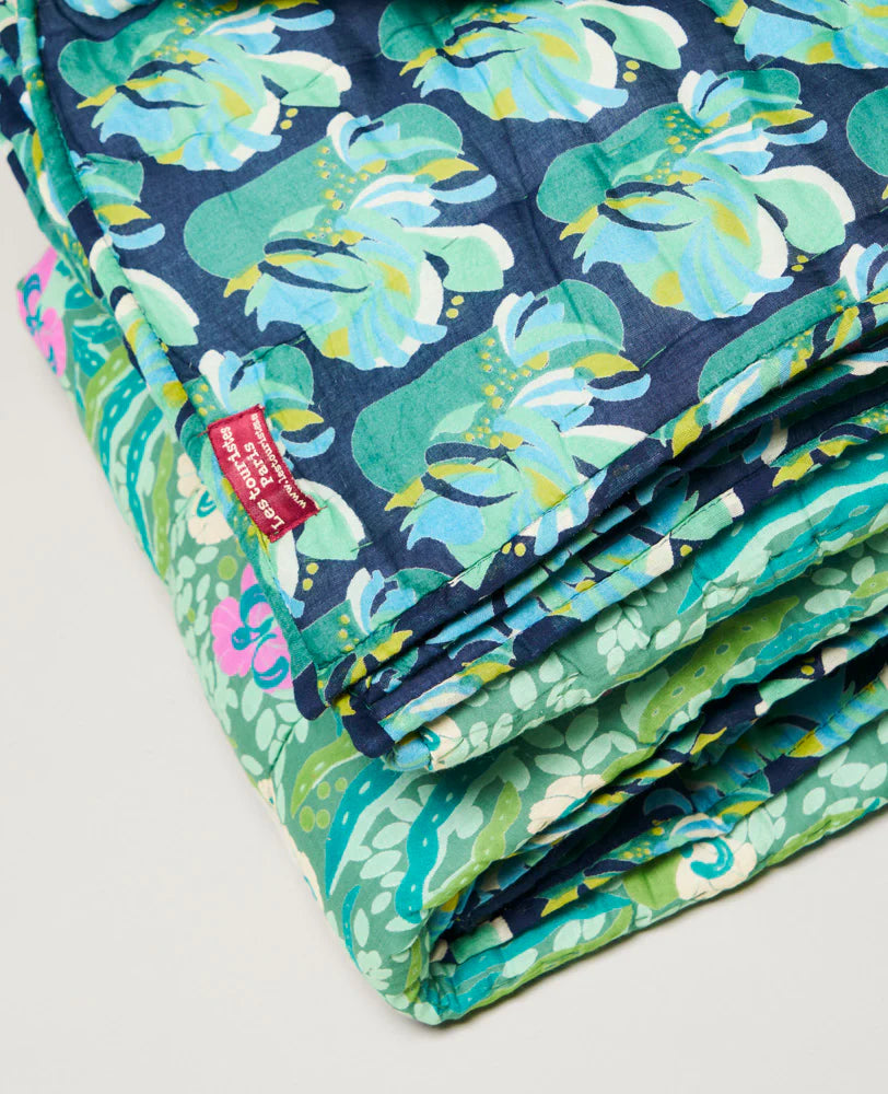 Gesteppte Boutis - Allegria green / Split navy