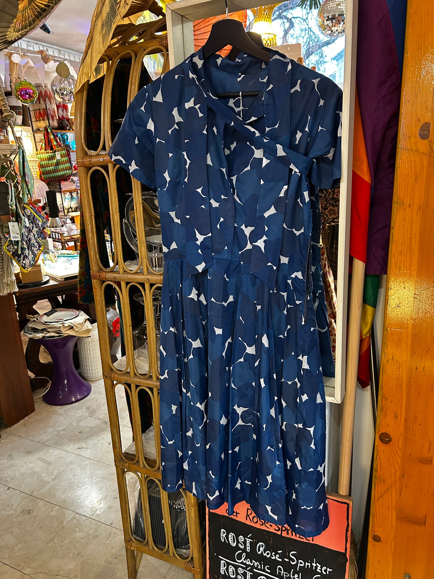 Blaues Vintage Kleid - Größe S/XS