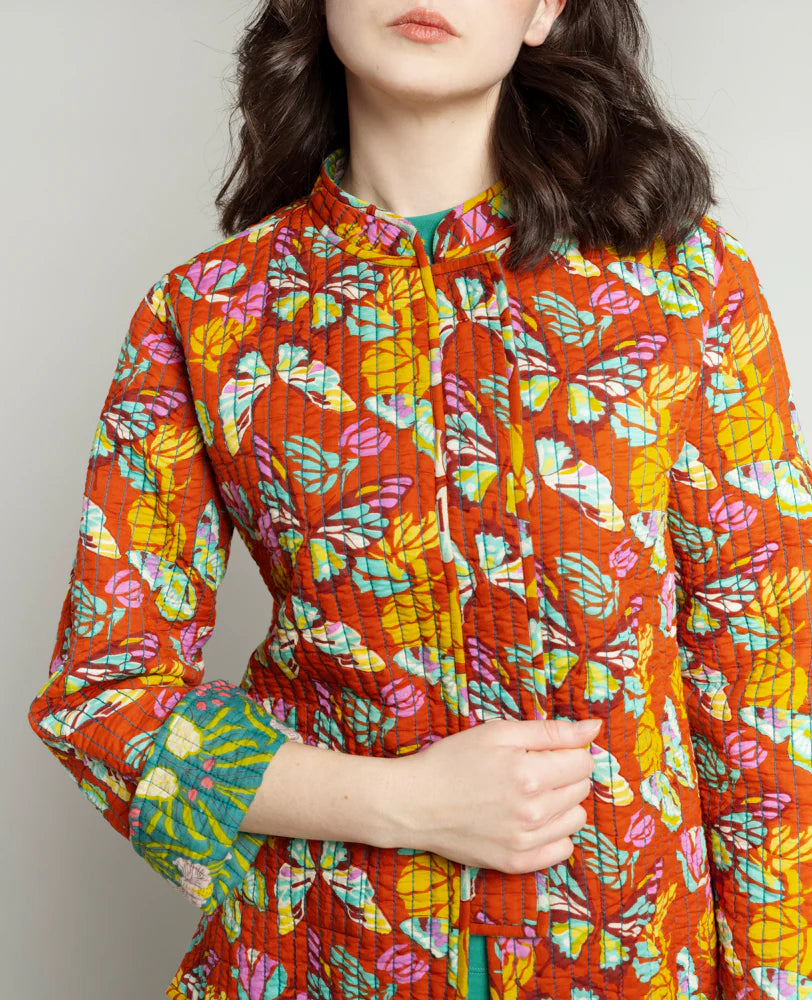 Kantha Reversible Jacket Muguet Bayou/Holy Red Clay