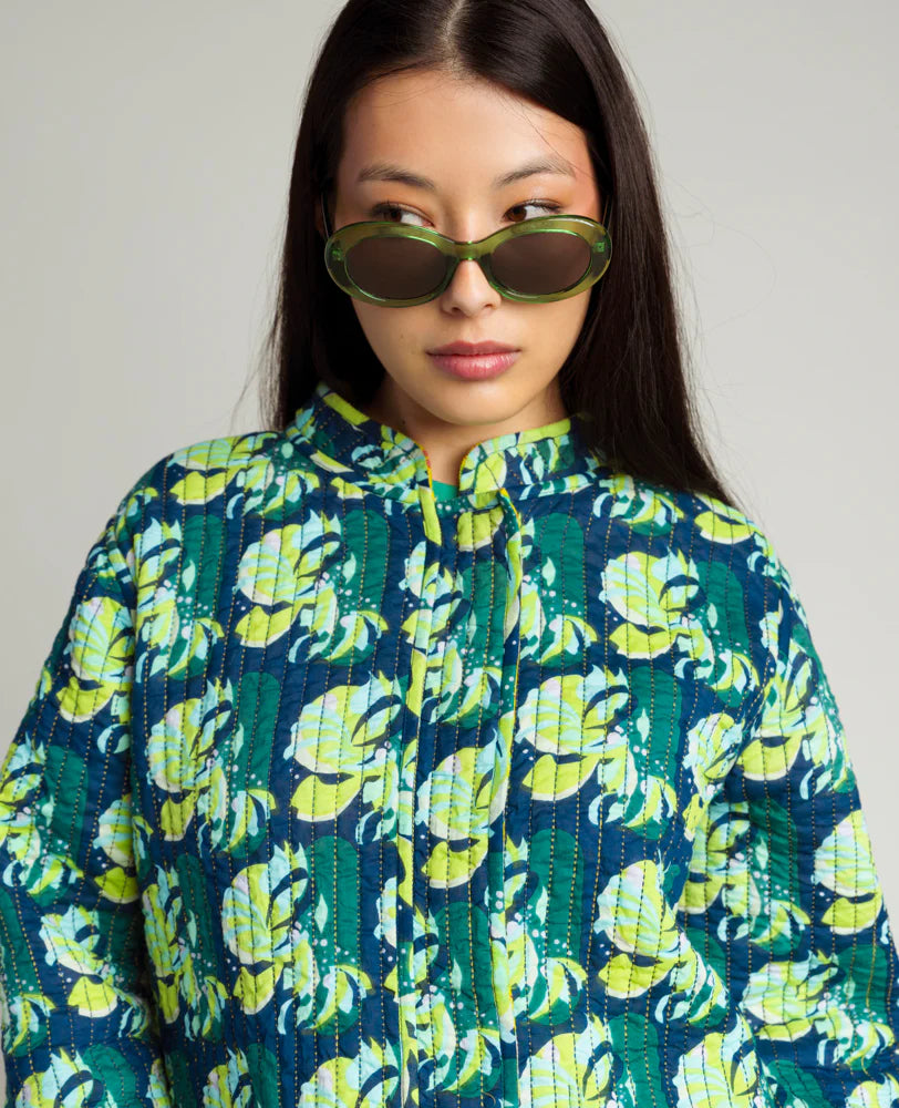 Kantha Steppjacke wendbar Muguet Yellow/Split Navy