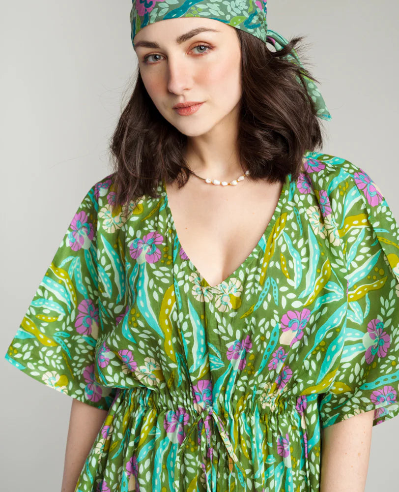 Kaftan Beach Dress Allegria Green