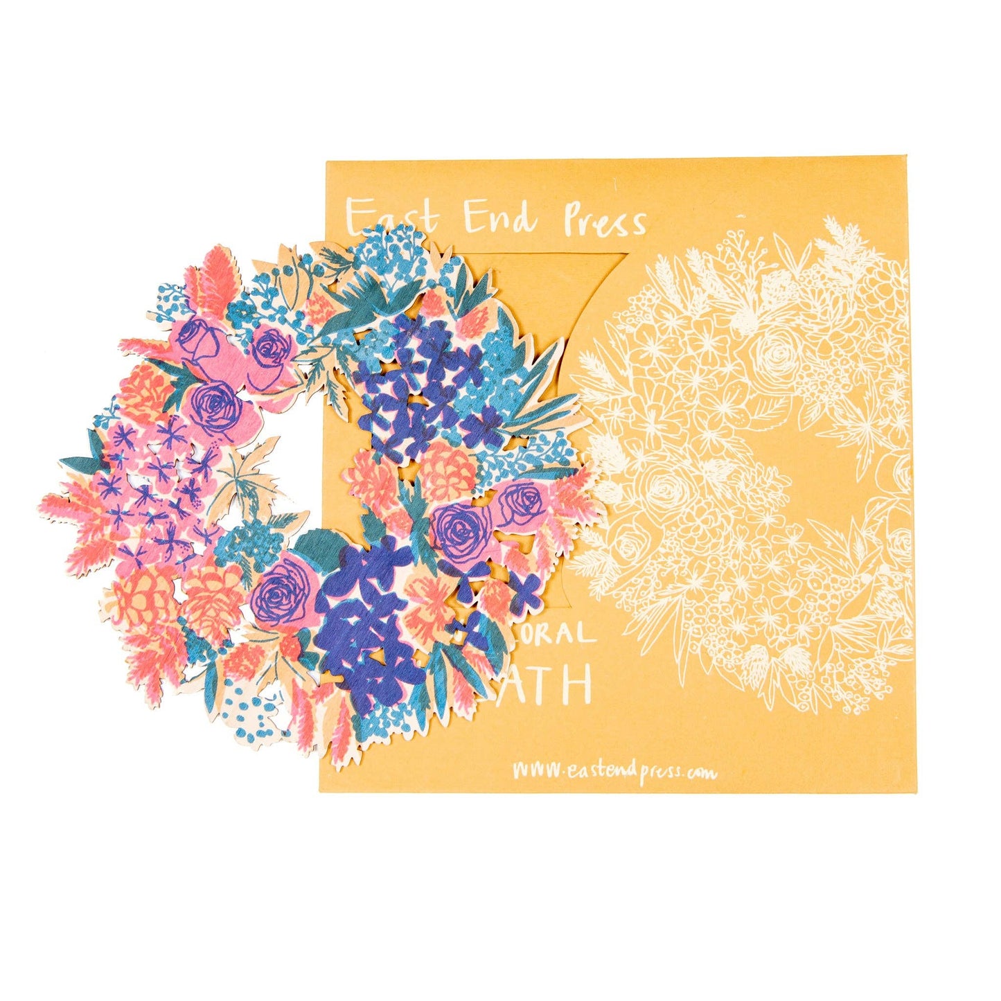 Blumenkranz aus Holz – beidseitiger Siebdruck von East End Press
