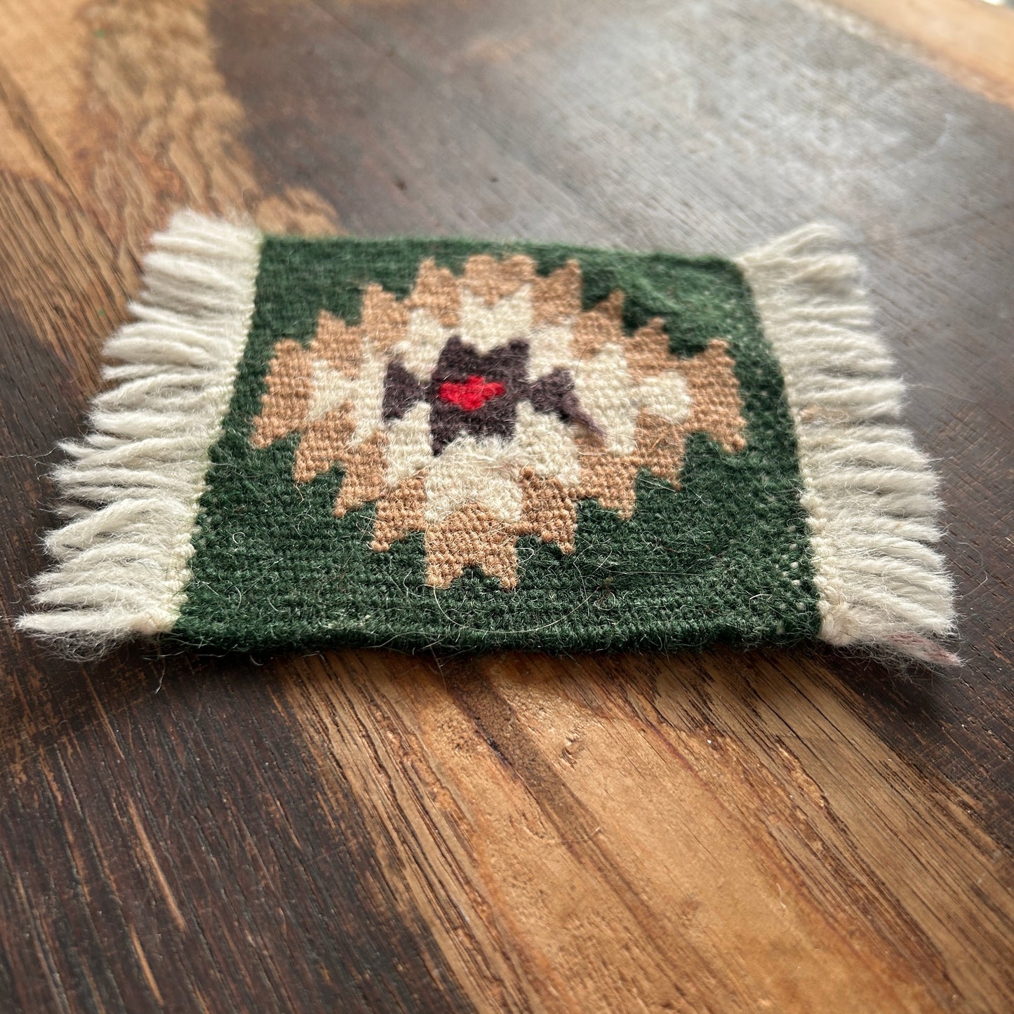 Vintage Kelim Untersetzer mit Fransen