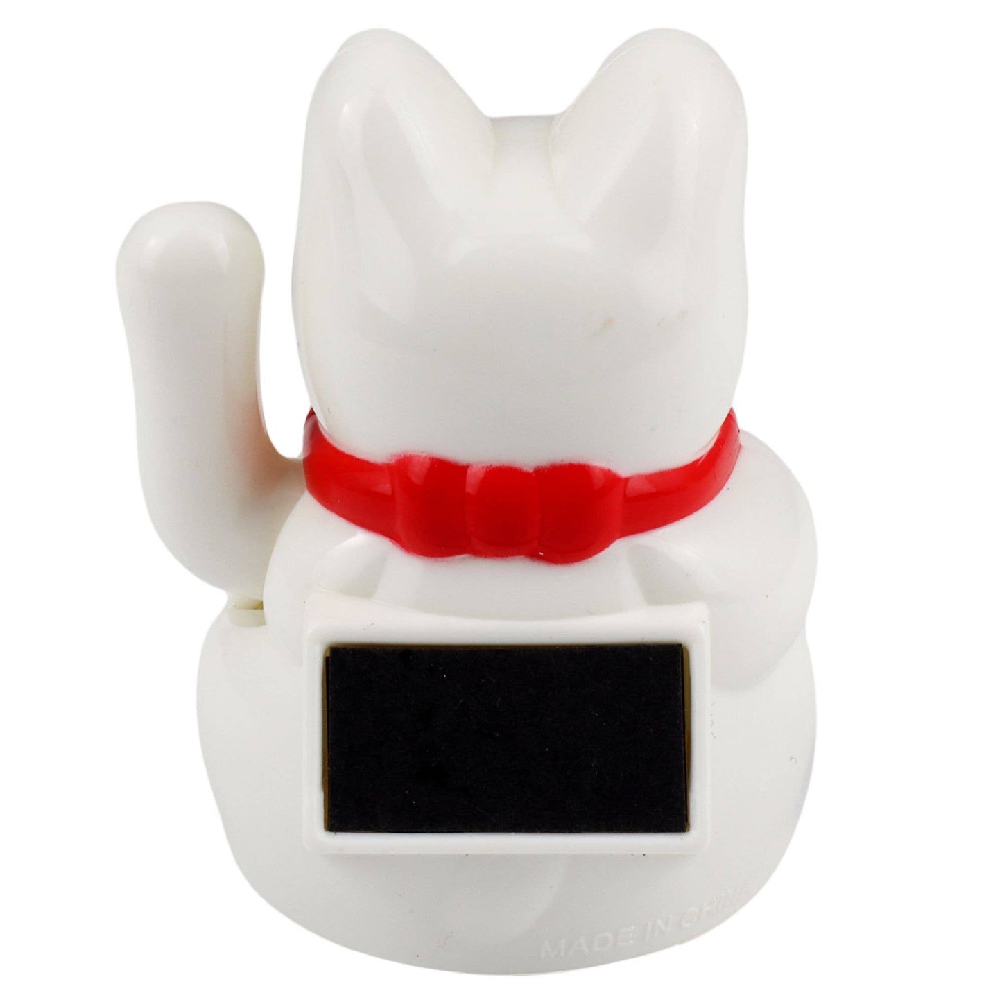 Glückskatze Mini Maneki-neko weiß Winkekatze Solar 5cm