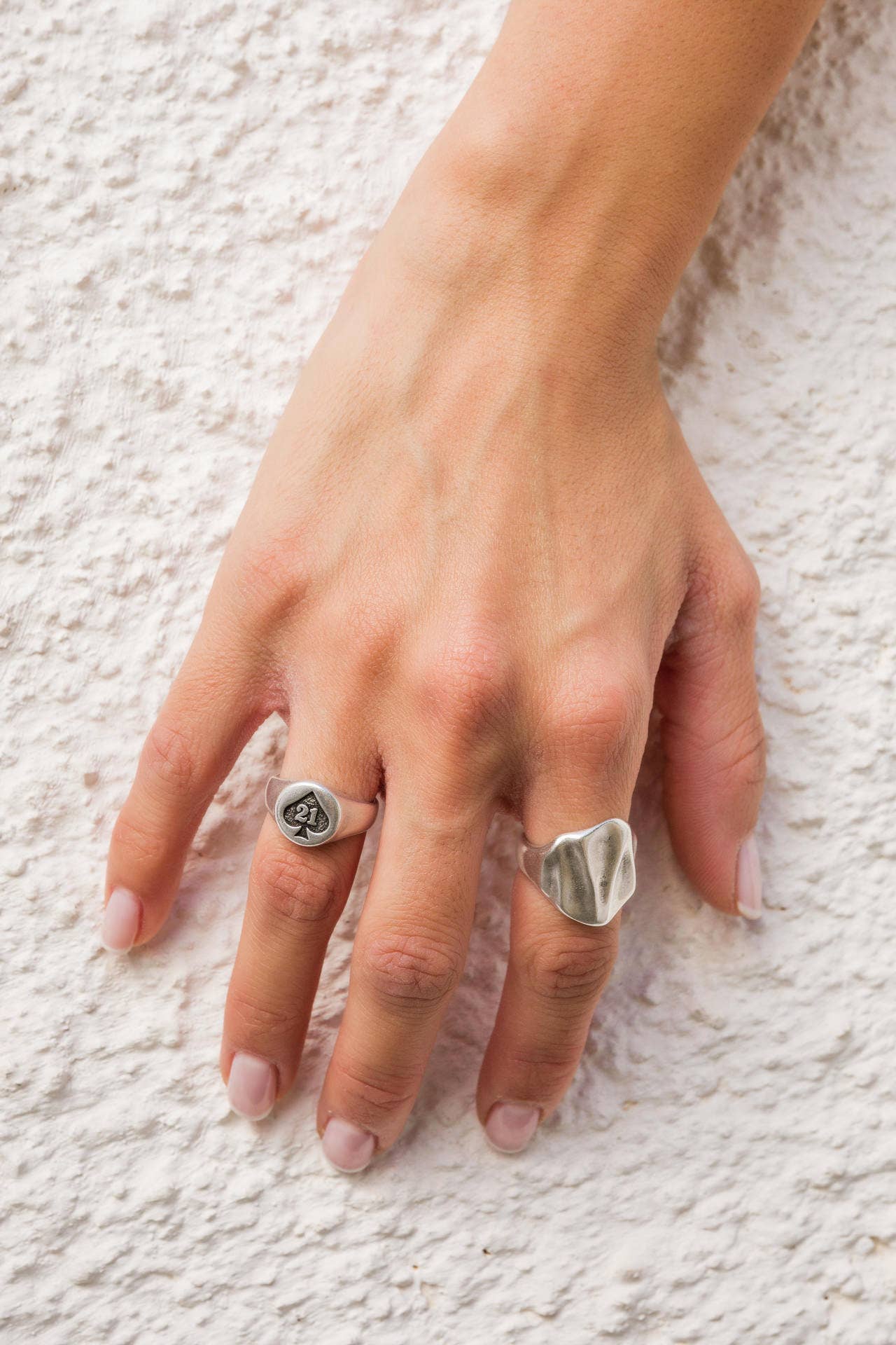 Black Jack Ring Silber, Breiter Bandring, Glücksring: Breiter Ring