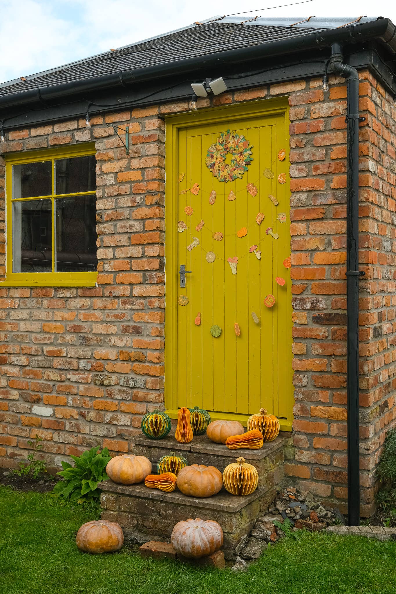 Genähte Kürbisgirlande