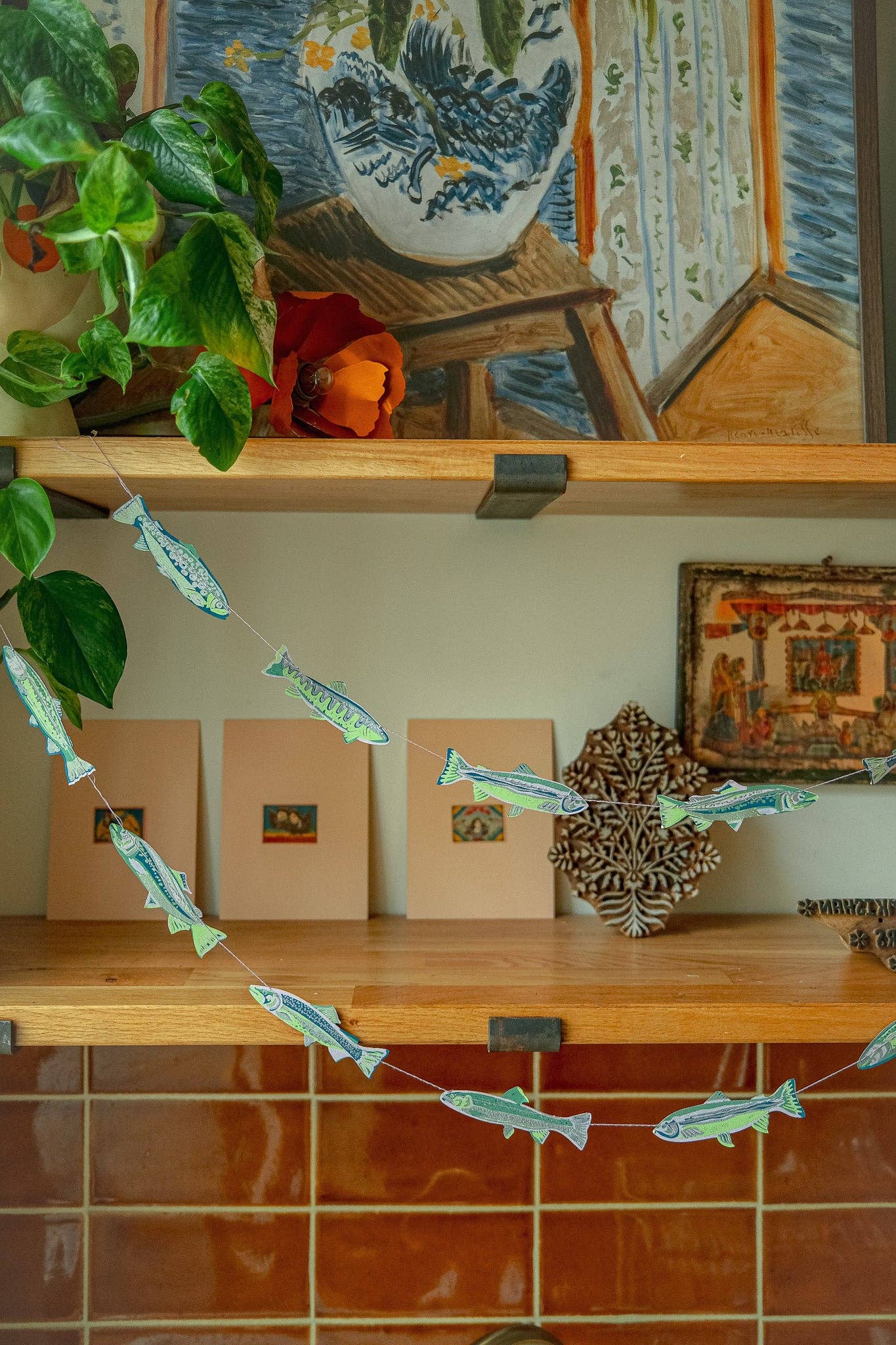 Leckere Sardellen – genähte Girlande