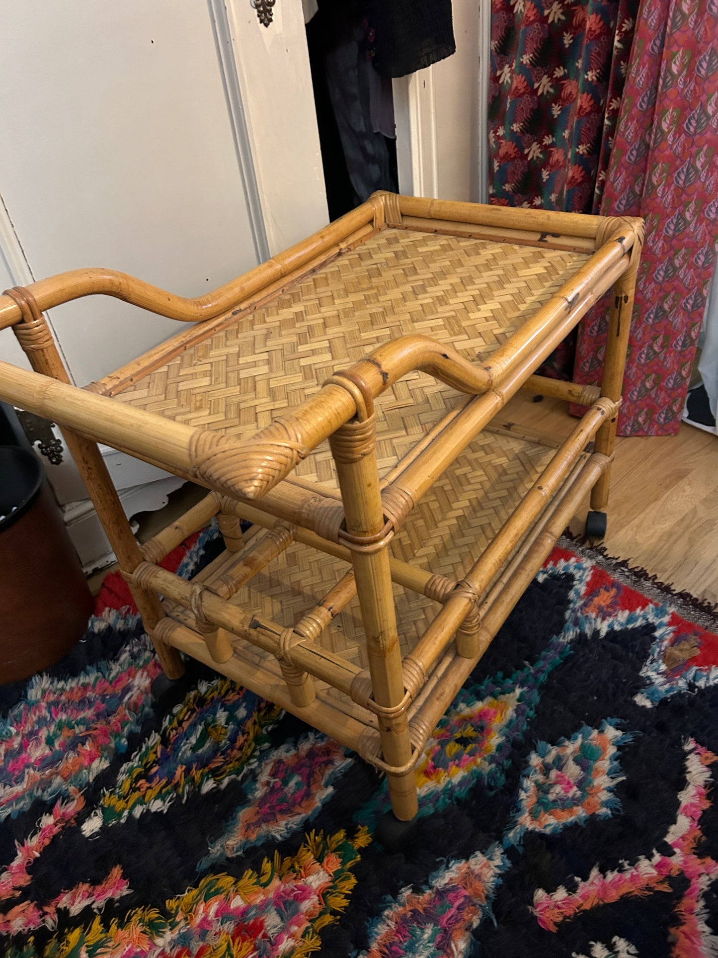 Vintage Rattan Bar Trolley