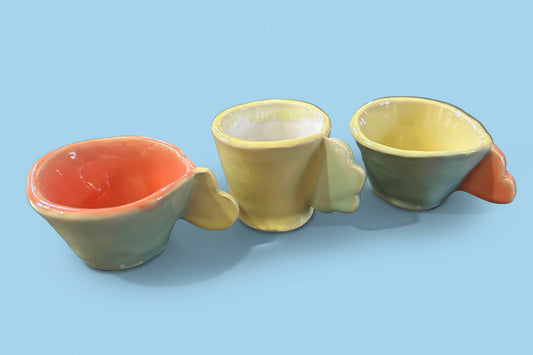 3 Espressotassen im Set und glasiert - Handgemachte Keramik von Johanna Reiner