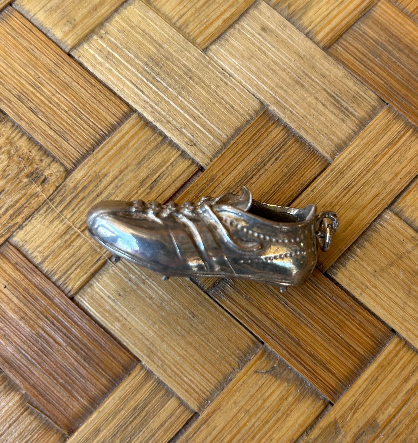 Massiver Silber Anhänger Fußballschuh
