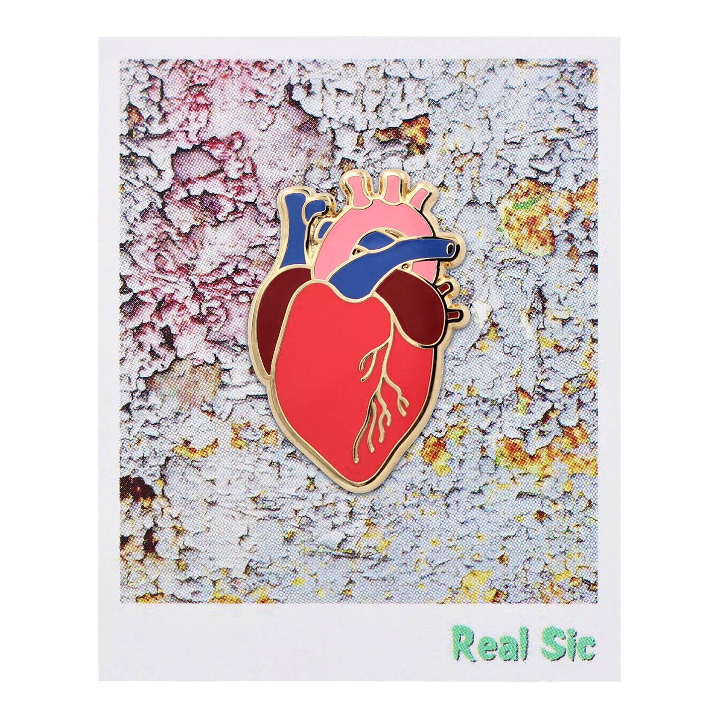 Anatomische Herz-Brosche mit realistischem Design - Emaille Pin
