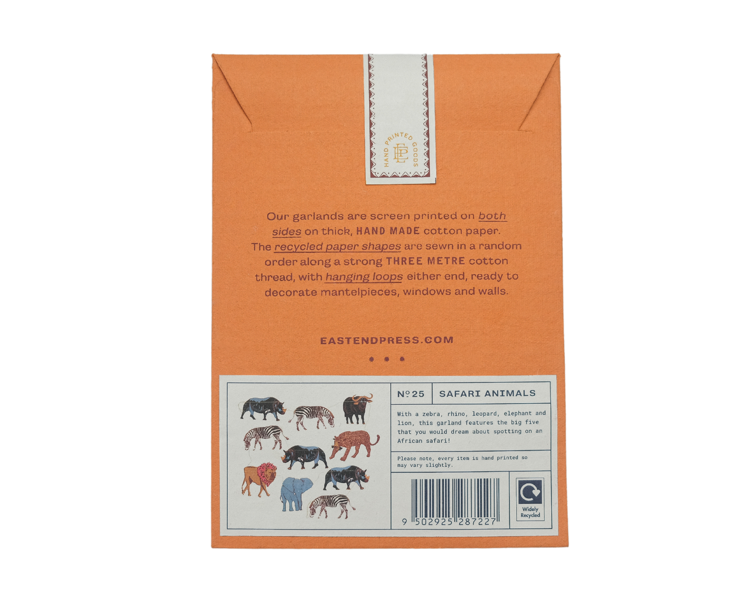 Genähte Girlande mit Safaritieren