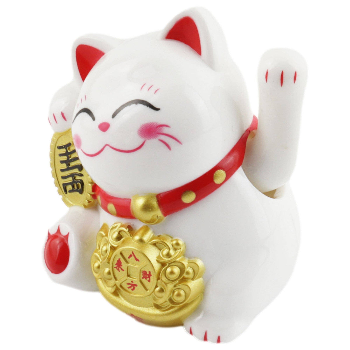 Glückskatze Mini Maneki-neko Freude weiß Solar 5cm Lucky