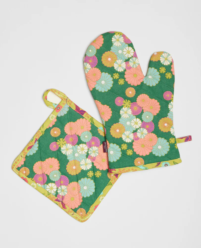 Ofenhandschuh und Topflappen-Set von Les Touristes Paris – 100% Baumwolle