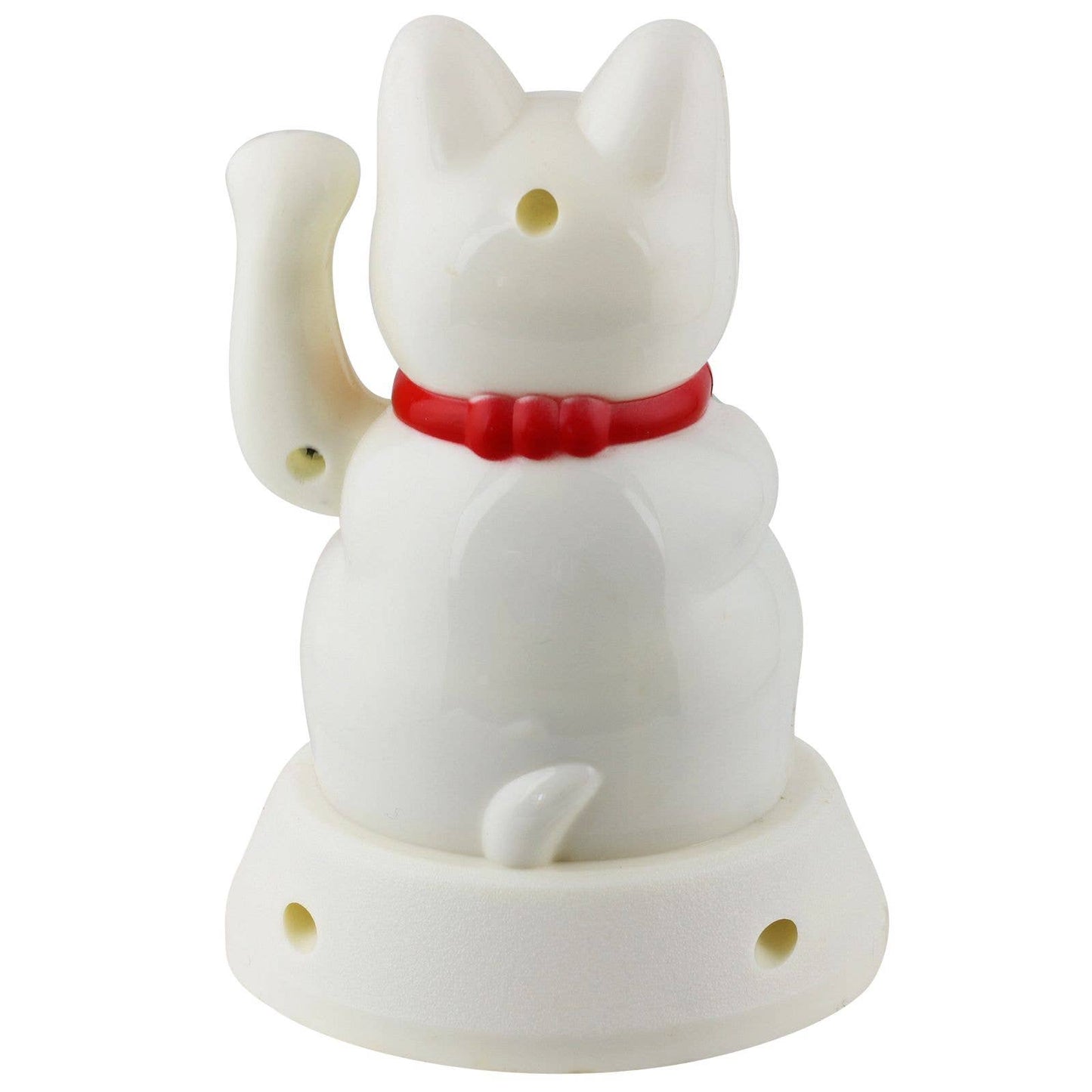 Glückskatze Maneki-neko Winkekatze Solar 12cm weiß