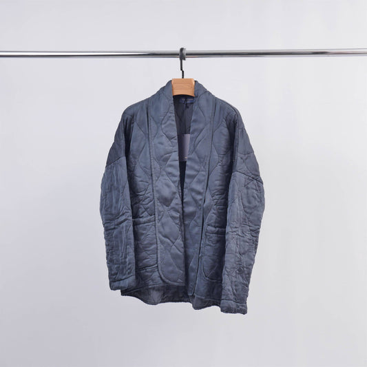 Gesteppte Satinjacke: Petrol Blau