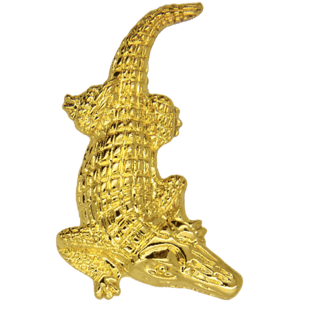 Krokodil-Pin Gold