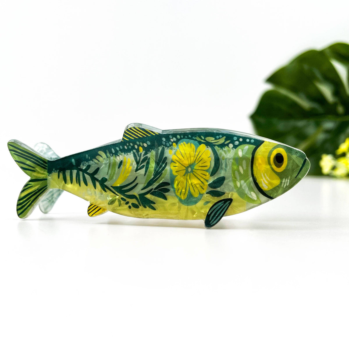Haarklammer Sardine mit Seegras