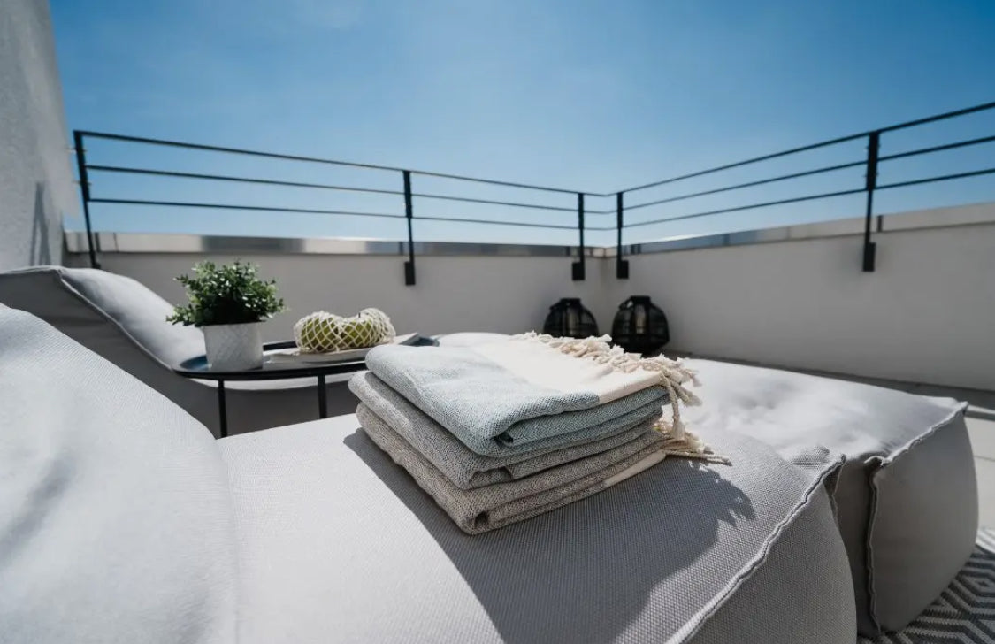 Hamamtuch/Saunatuch/Badetuch mit Fransen aus 100% Baumwolle