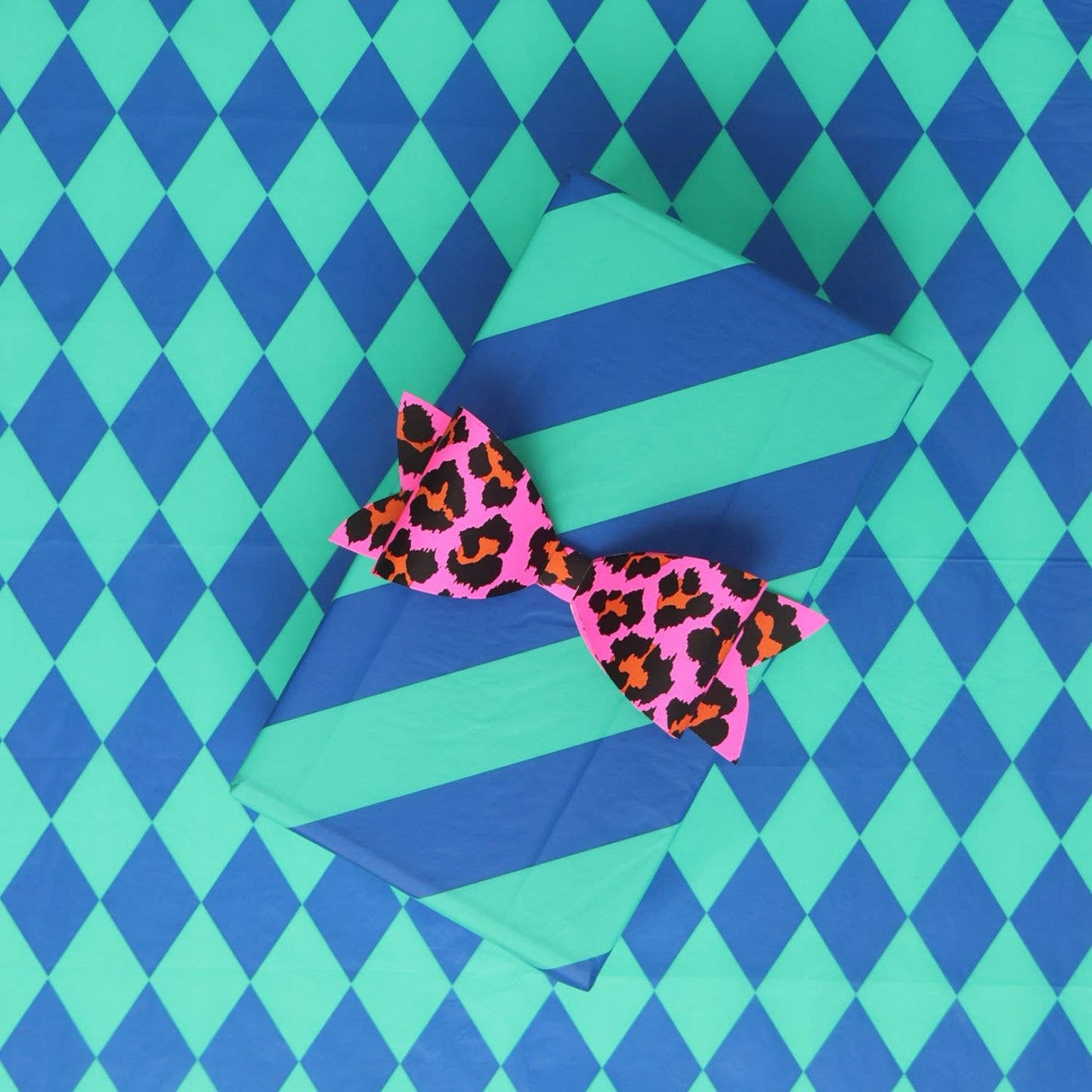 Luxuriöses Seidenpapier, Diamant/Diagonal, Kobaltblau/Jade