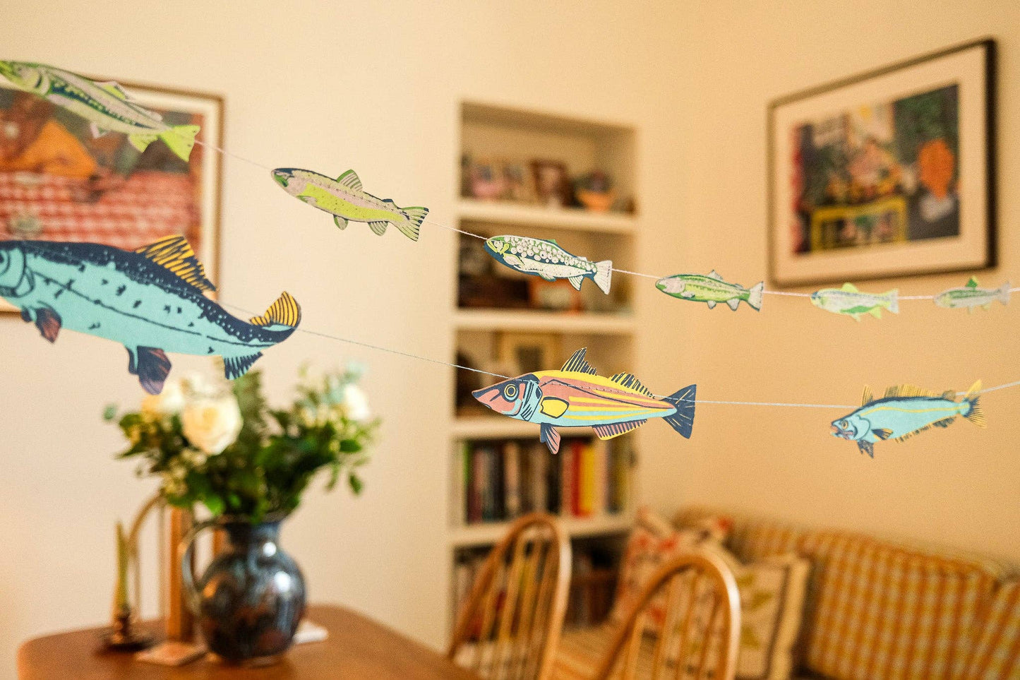 Leckere Sardellen – genähte Girlande