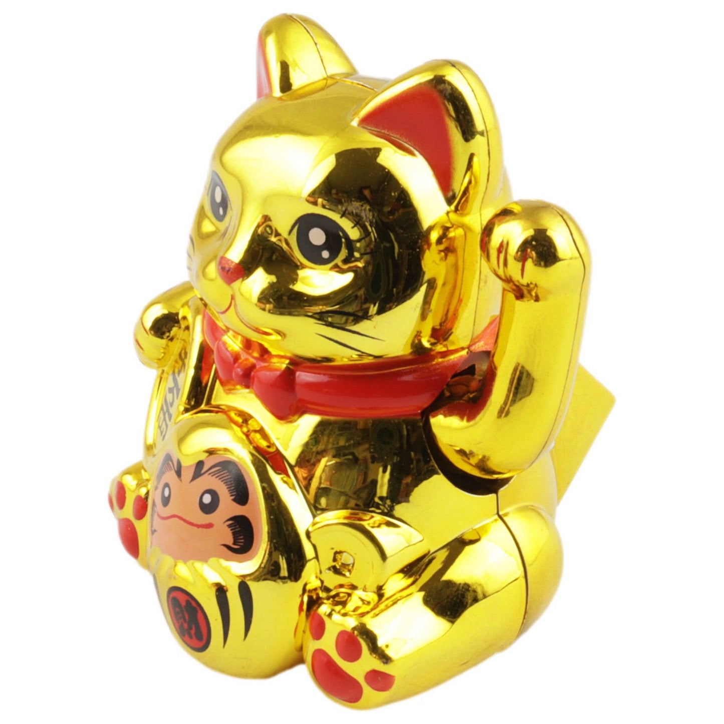 Glückskatze Mini Maneki-neko Schutz Schild gold Solar 5cm