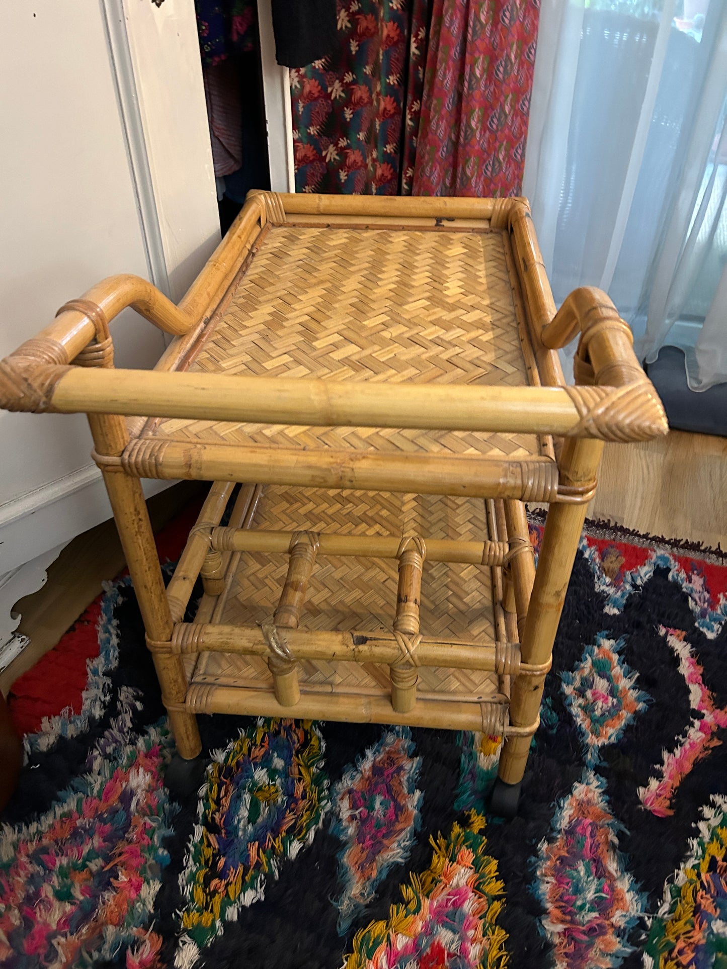 Vintage Rattan Bar Trolley