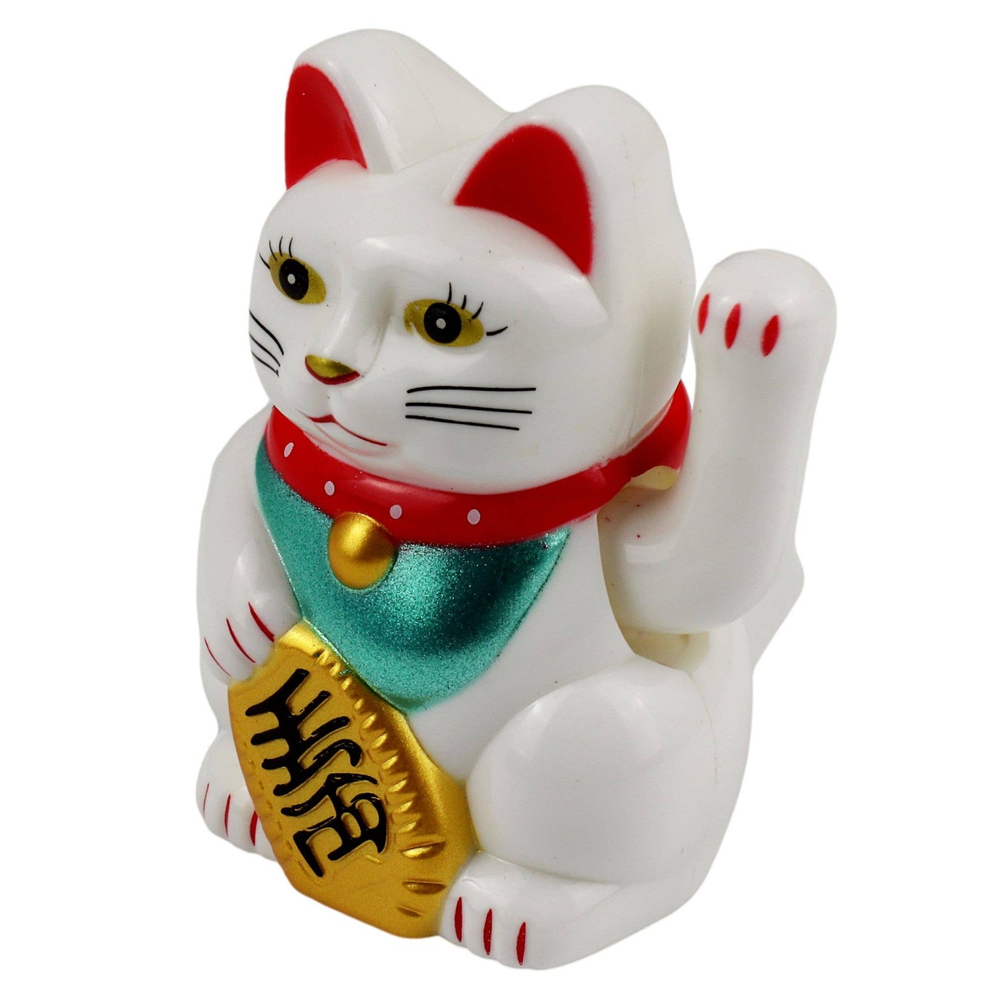 Glückskatze Mini Maneki-neko weiß Winkekatze Solar 5cm