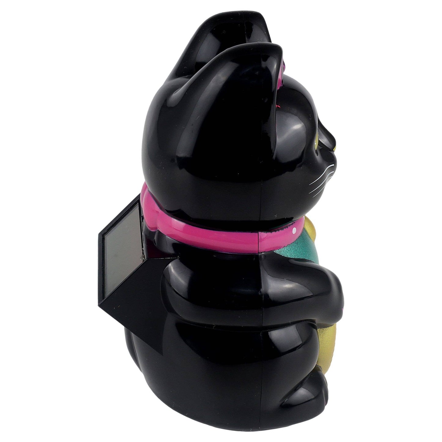 Glückskatze Maneki-neko Winkekatze Solar schwarz 10,5cm