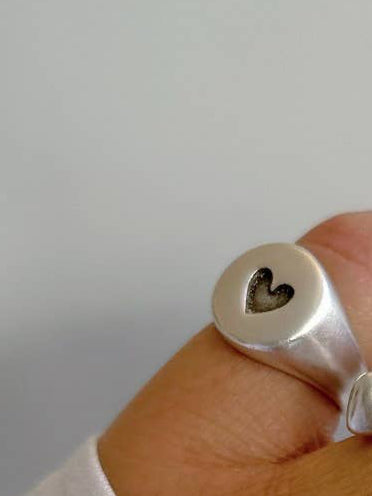 Handgefertigte silberner Herzring