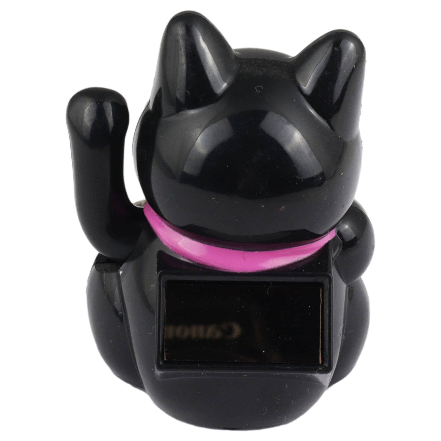 Glückskatze Mini Maneki-neko Wohlbefinden schwarz Solar 5cm