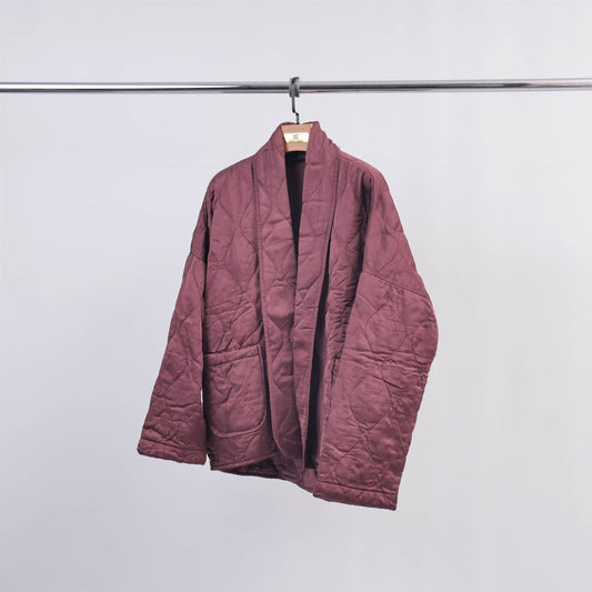 Gesteppte Satinjacke: Bordeaux