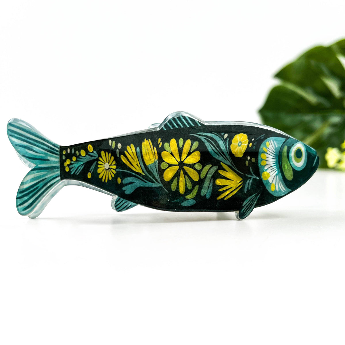 Haarklammer Sardine mit Seegras