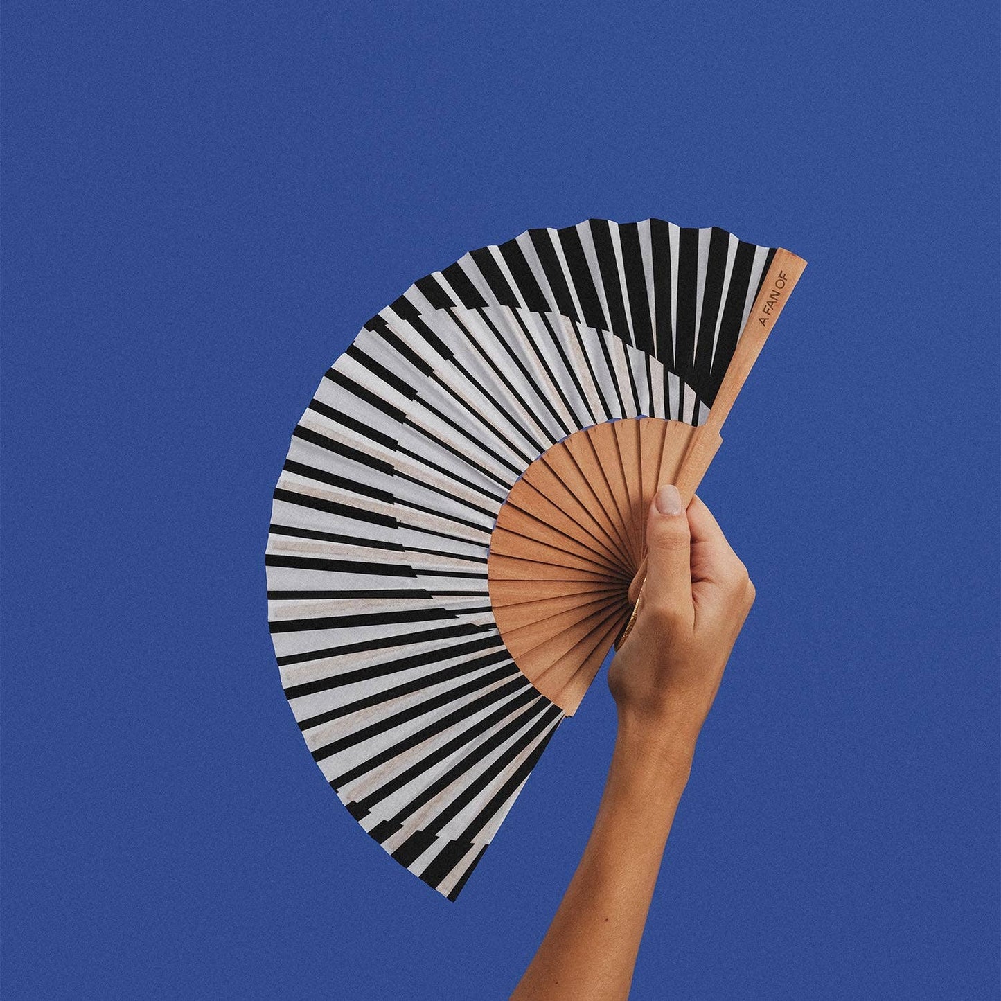 Fächer MINIMAL MELODY - 19 cm - Weiß und Schwarz