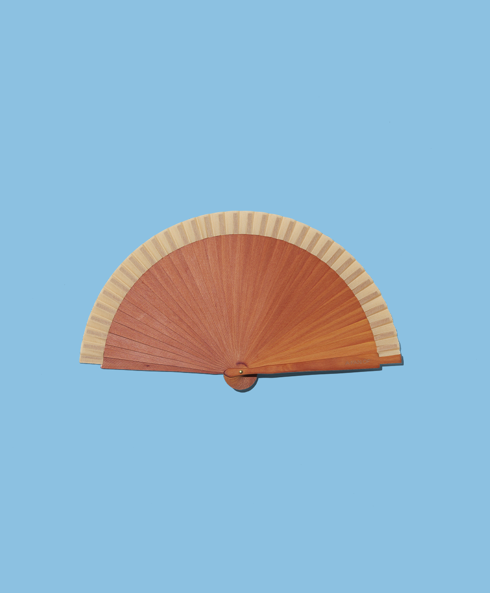 Fächer WOOD BEIGE - 21 cm - Beige