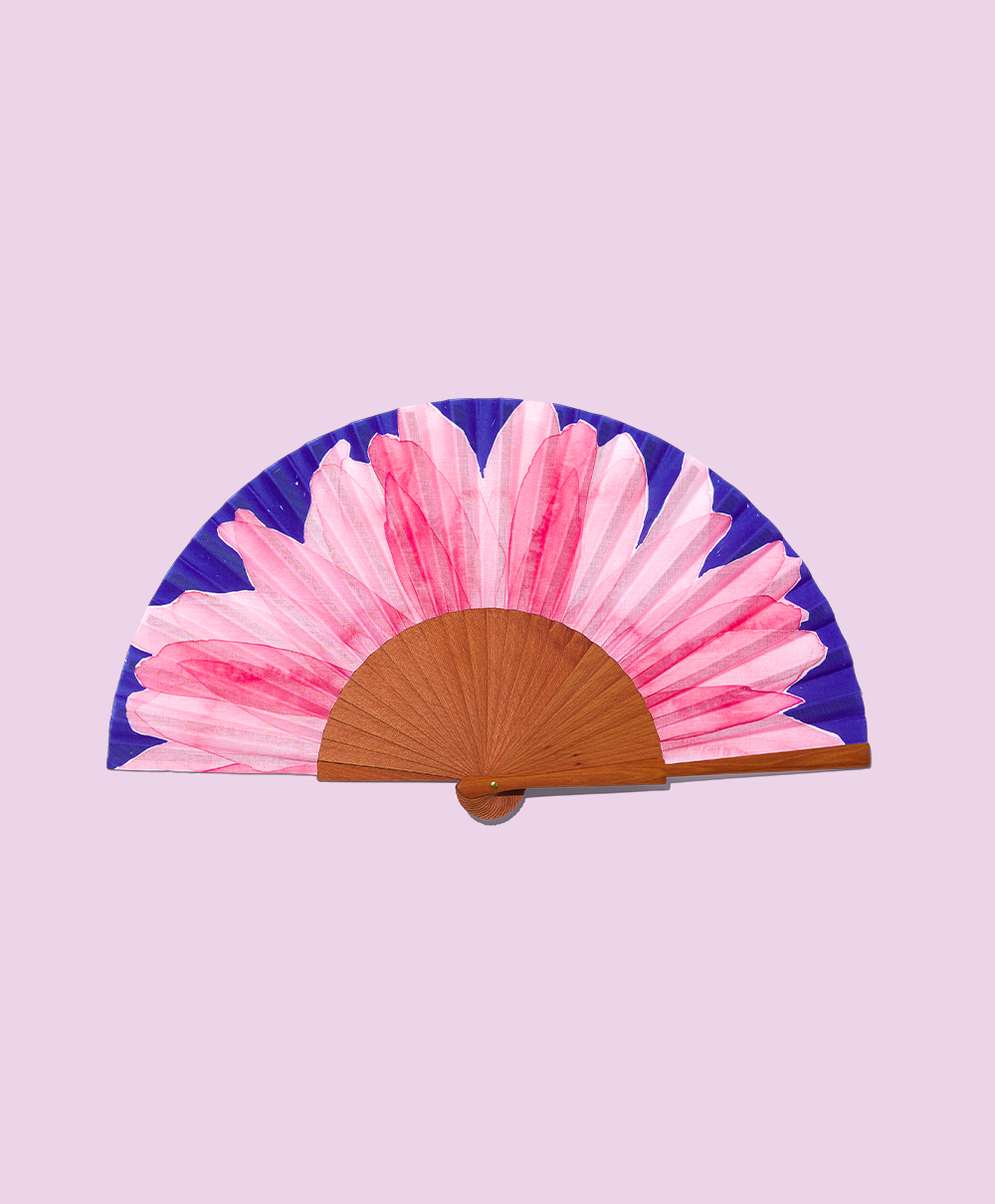 PINK POWER Fächer - 23 cm - Rosa und Blau