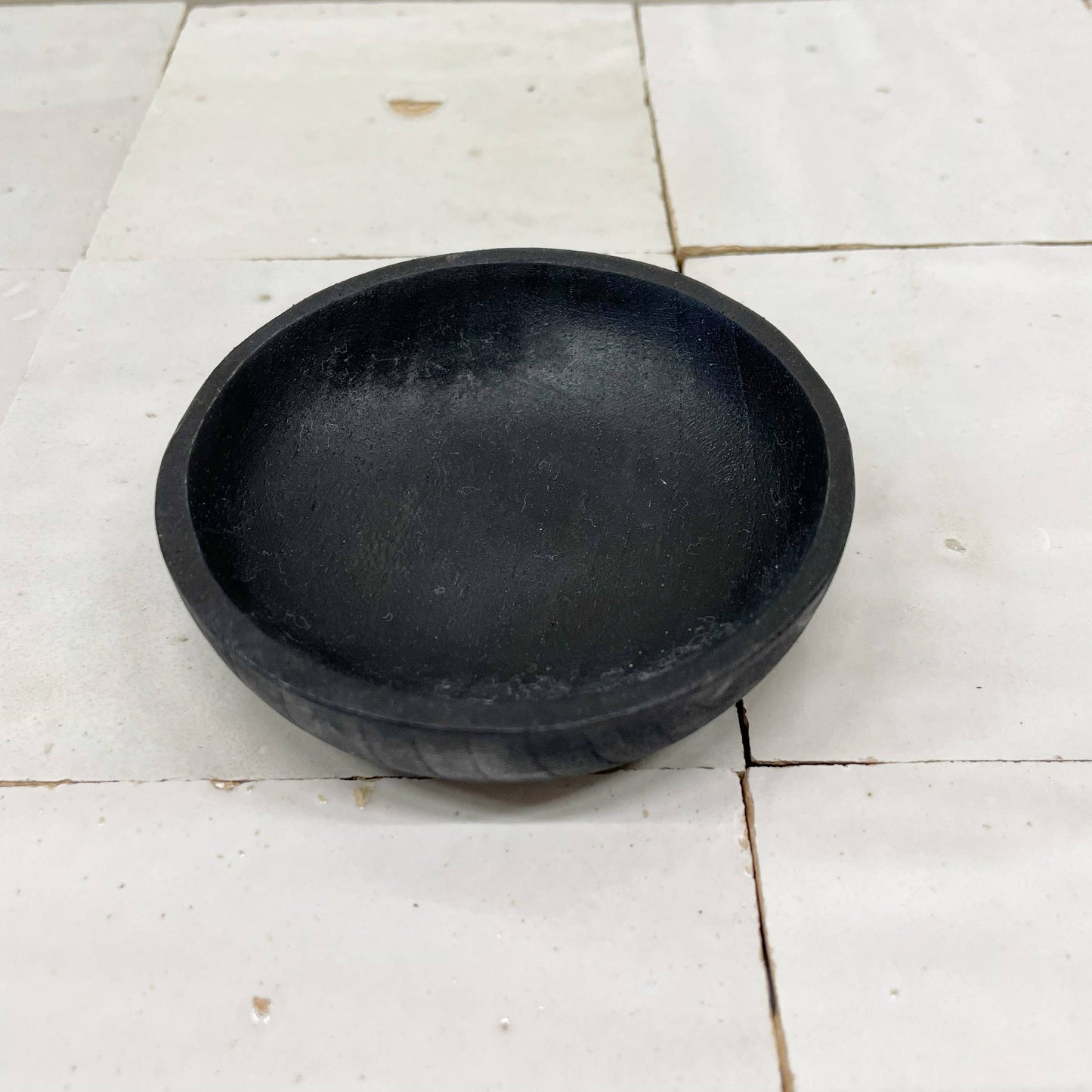 Schale aus schwarzem Teakholz, 8 cm