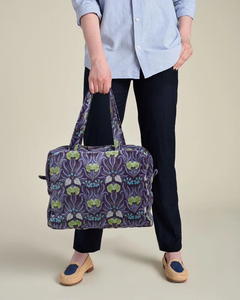 (Akten-)Tasche von Les Touristes Paris – 100% Baumwolle – Muguet Blue Print