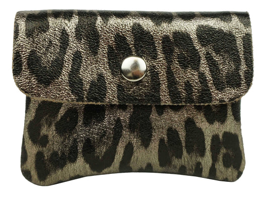 Geldbörse aus Leopardenleder, Design Kamel