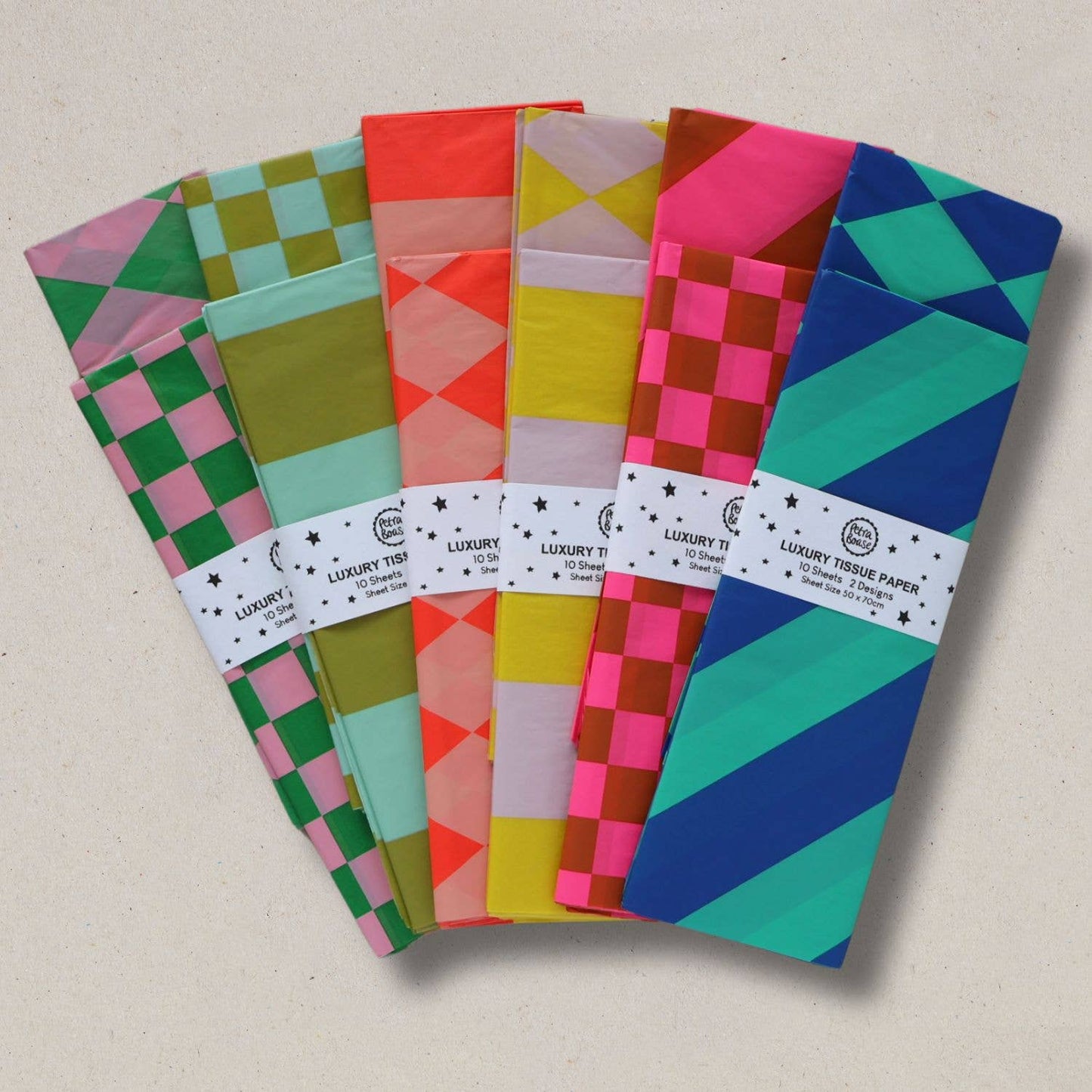 Luxuriöses Seidenpapier, Diamant/Diagonal, Kobaltblau/Jade