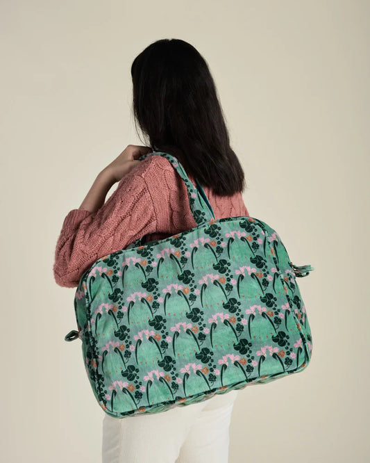 Weekender Tasche von Les Touristes Paris – 100% Baumwolle – William Sage Green Print