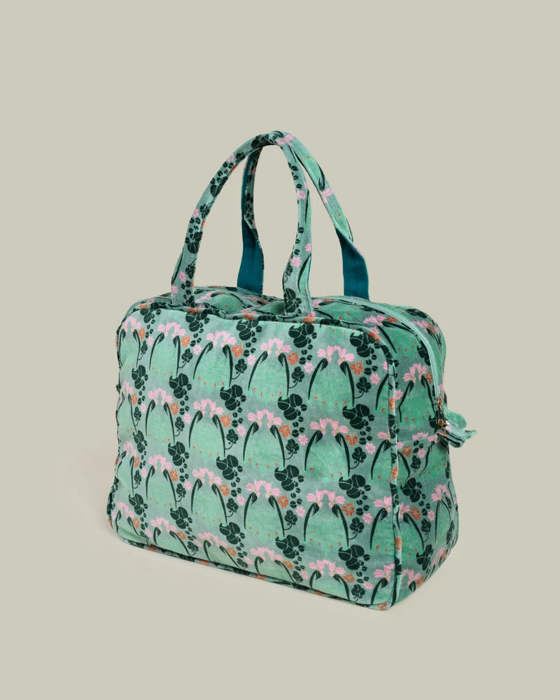 Weekender Tasche von Les Touristes Paris – 100% Baumwolle – William Sage Green Print