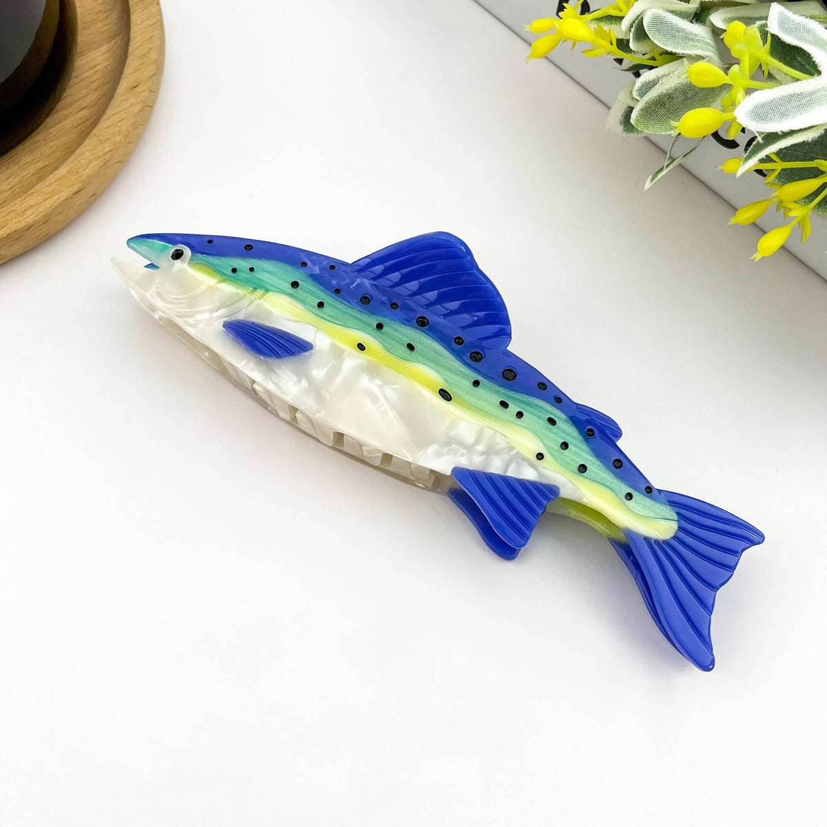 Haarklammer Lachs Grün
