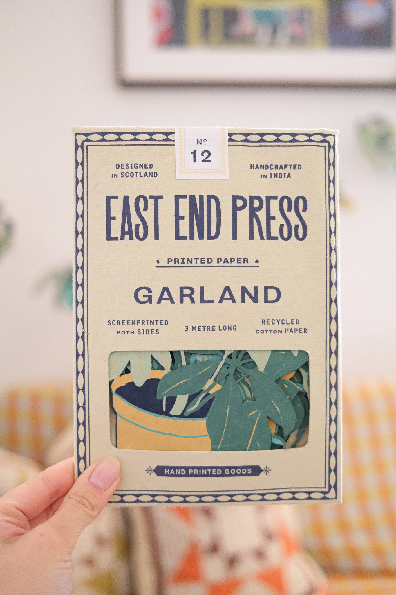 Genähte Girlande für Zimmerpflanzen